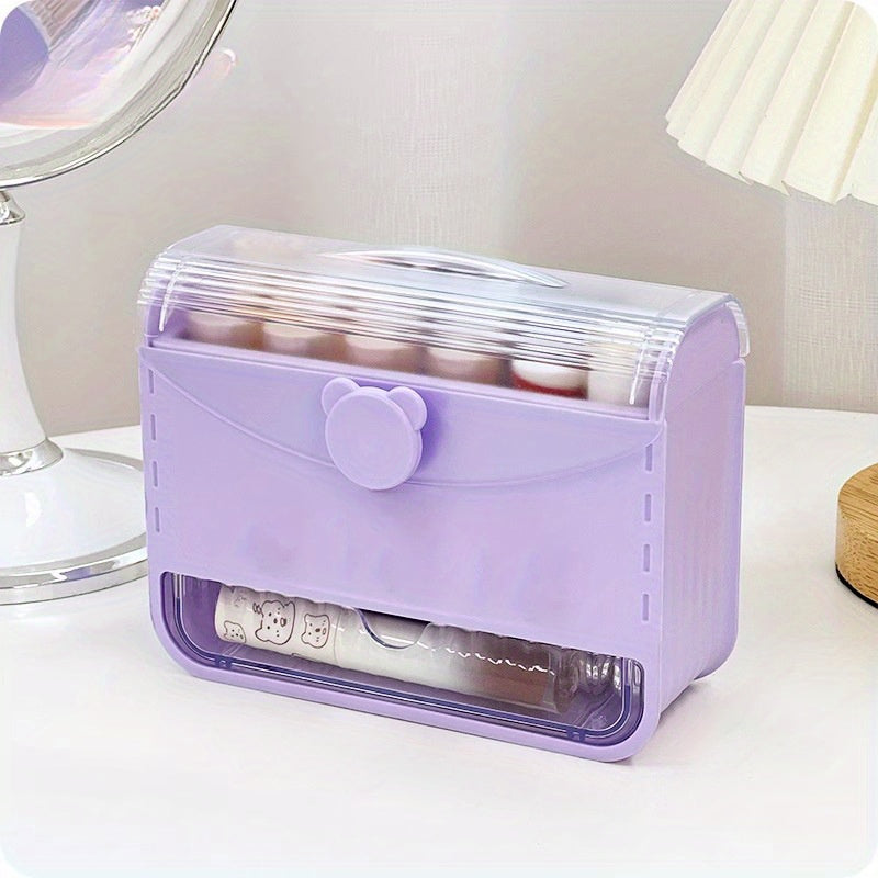 Desktop Lipstick Storage Box Makeup Organizer Dustproof Display Stand