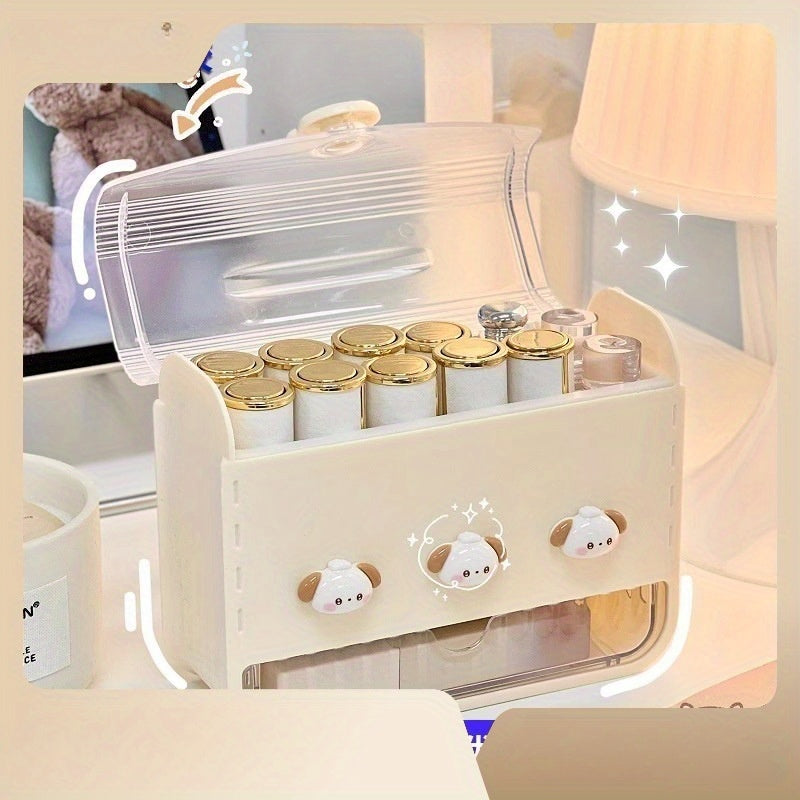 Desktop Lipstick Storage Box Makeup Organizer Dustproof Display Stand