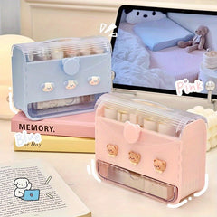 Desktop Lipstick Storage Box Makeup Organizer Dustproof Display Stand