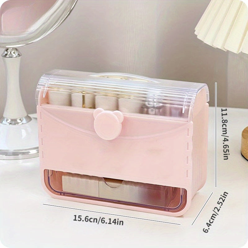 Desktop Lipstick Storage Box Makeup Organizer Dustproof Display Stand