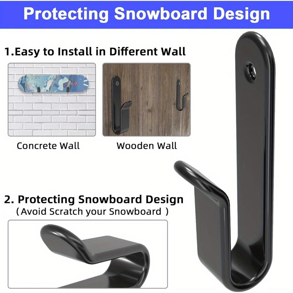 Snowboard Wall Mount Clips - Storage Hook & Display Rack 2pcs