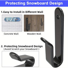 Snowboard Wall Mount Clips - Storage Hook & Display Rack 2pcs