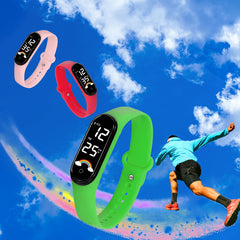 Rainbow LED Bracelet Touch Screen Rectangle Glow Waterproof Watch