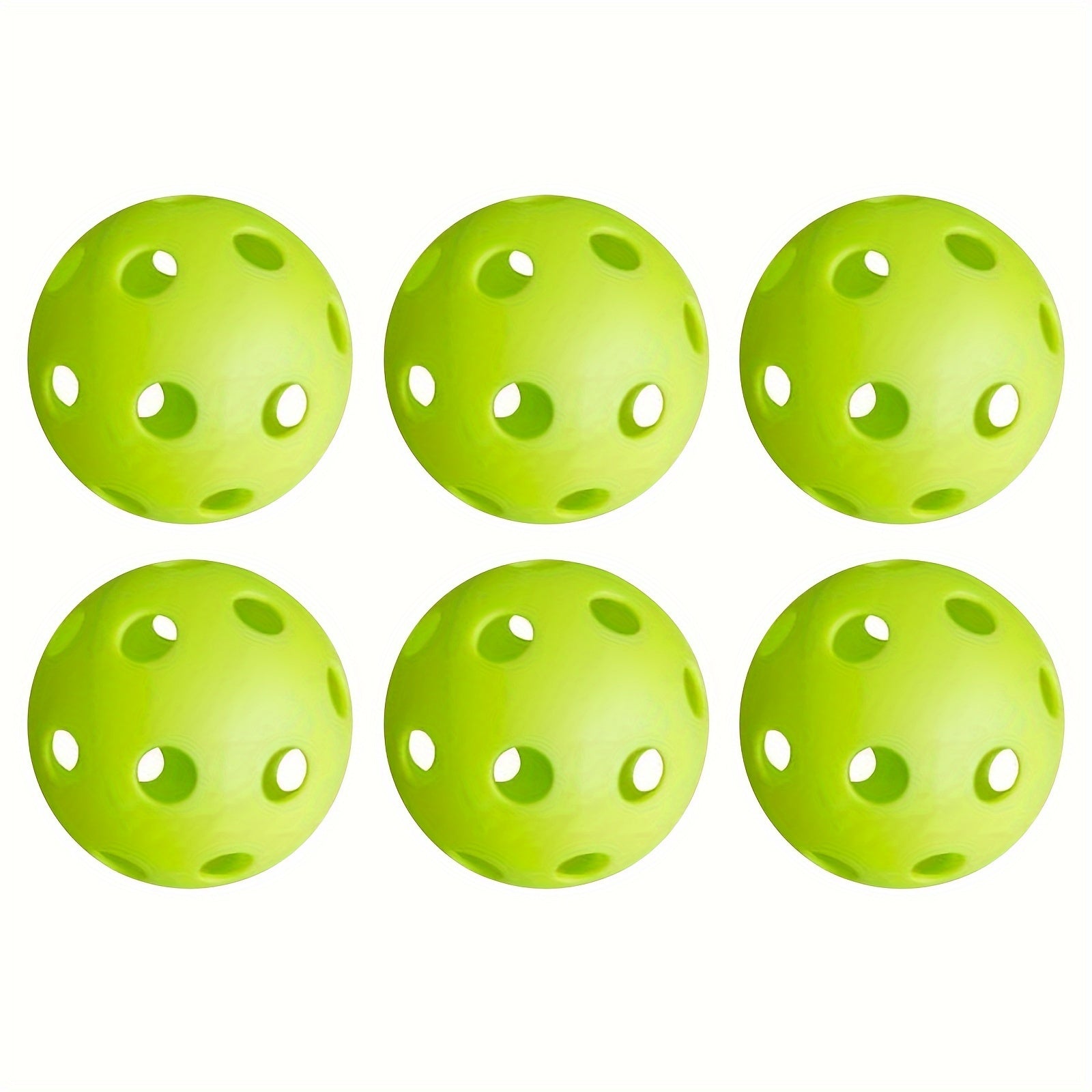6pcs Lightweight Hollow Pickleball Balls for Training & Party