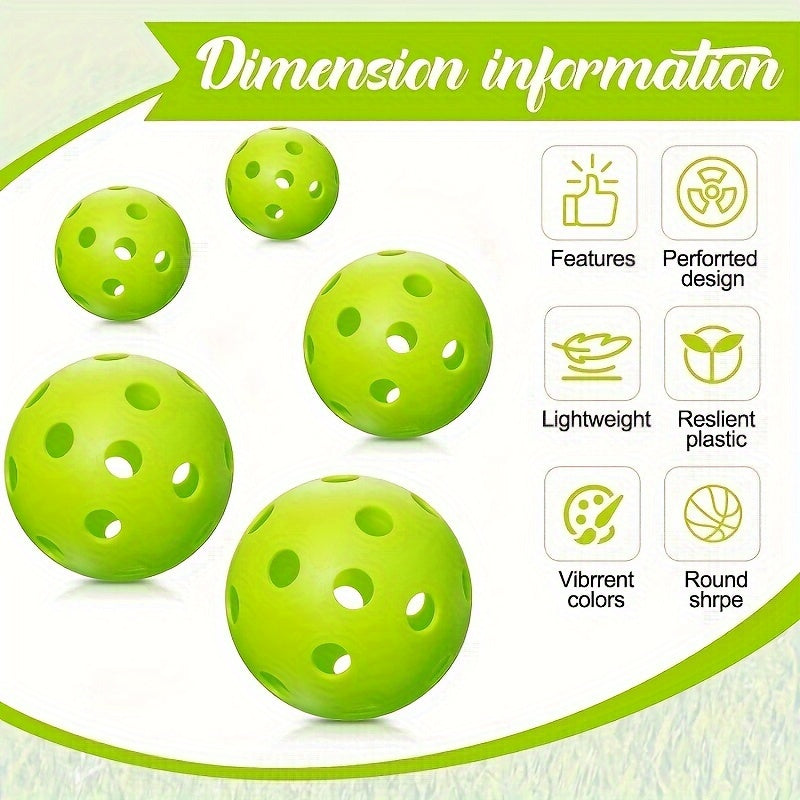 6pcs Lightweight Hollow Pickleball Balls for Training & Party