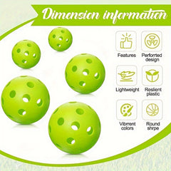 6pcs Lightweight Hollow Pickleball Balls for Training & Party