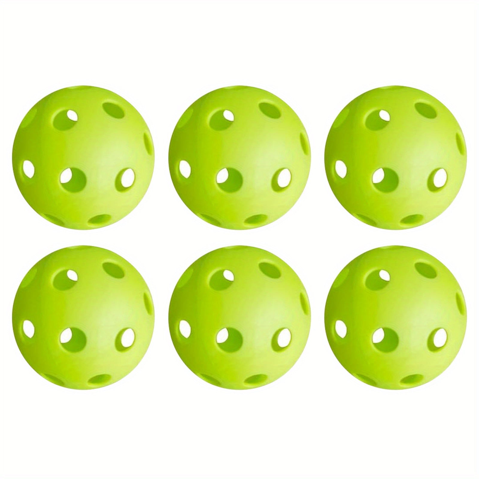 6pcs Lightweight Hollow Pickleball Balls for Training & Party