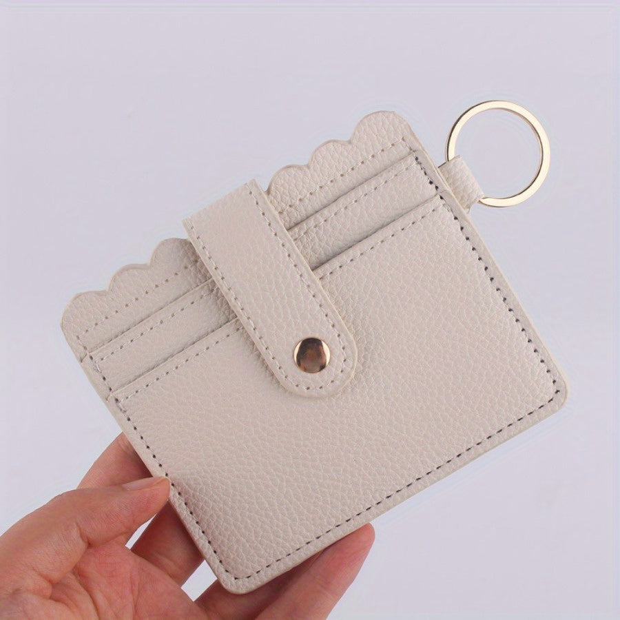 Colorful Faux Leather Keychain Keyring Coin Purse Card Holder