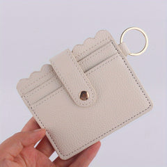Colorful Faux Leather Keychain Keyring Coin Purse Card Holder