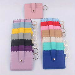 Colorful Faux Leather Keychain Keyring Coin Purse Card Holder