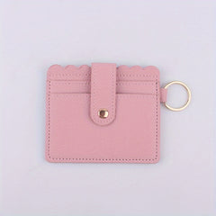 Colorful Faux Leather Keychain Keyring Coin Purse Card Holder