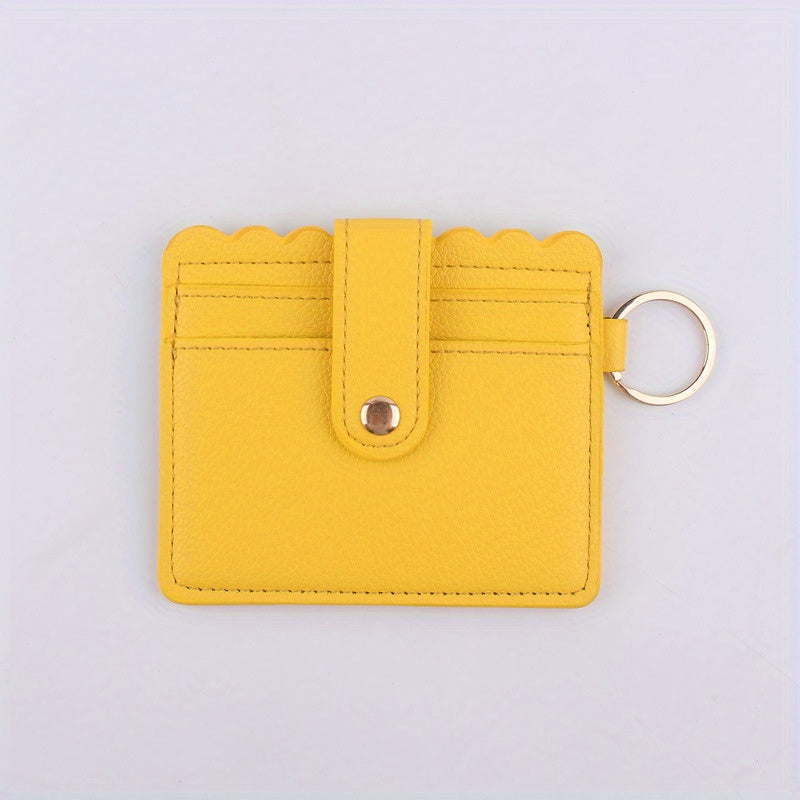 Colorful Faux Leather Keychain Keyring Coin Purse Card Holder