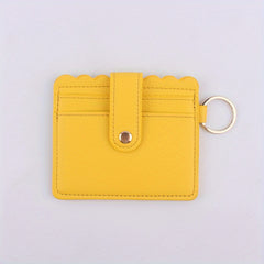 Colorful Faux Leather Keychain Keyring Coin Purse Card Holder