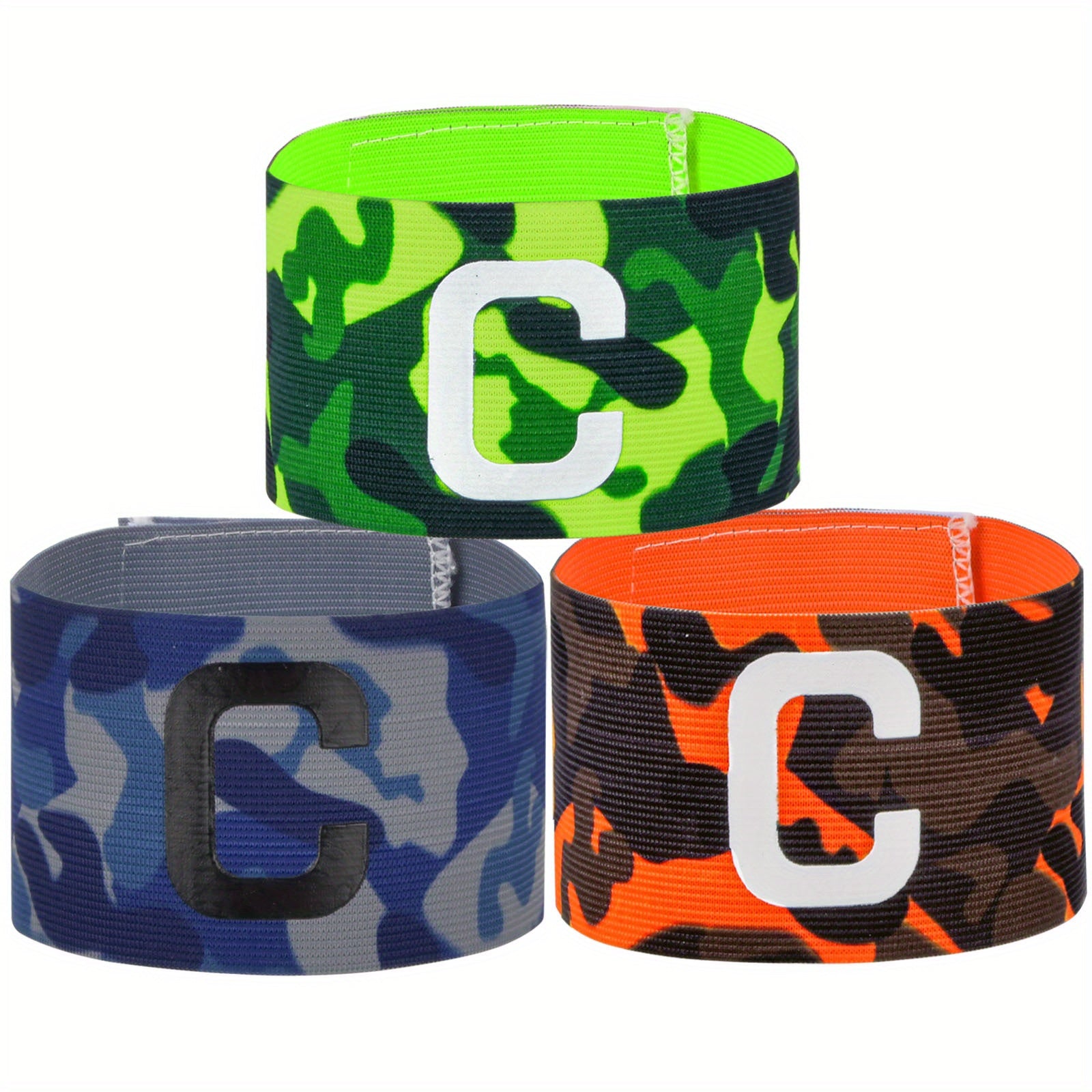 3pcs Multicoloured Captain's Armbands for Football Hockey Rugby