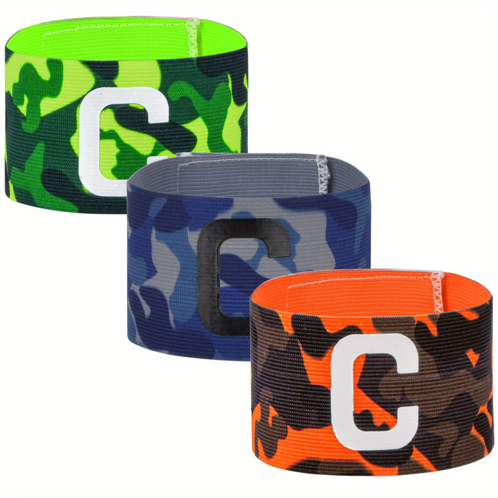 3pcs Multicoloured Captain's Armbands for Football Hockey Rugby