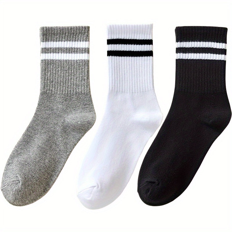 Striped Warm Socks for Autumn Winter Couples - 10 Pairs