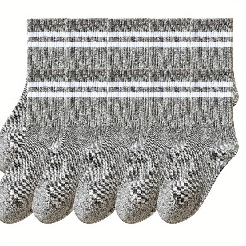 Striped Warm Socks for Autumn Winter Couples - 10 Pairs