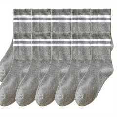 Striped Warm Socks for Autumn Winter Couples - 10 Pairs