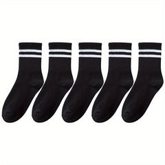 Striped Warm Socks for Autumn Winter Couples - 10 Pairs