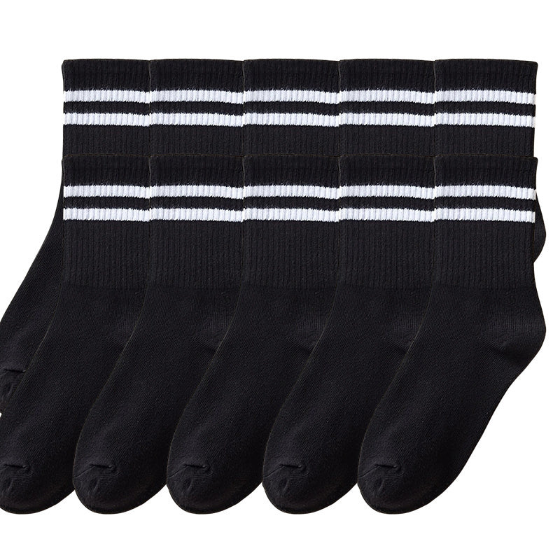 Casual Striped Socks for Autumn Winter Couple Women Men Socks