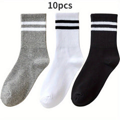Casual Striped Socks for Autumn Winter Couple Women Men Socks
