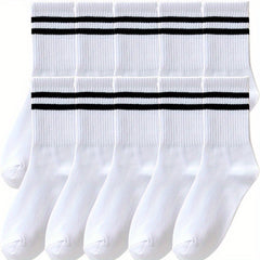Casual Striped Socks for Autumn Winter Couple Women Men Socks