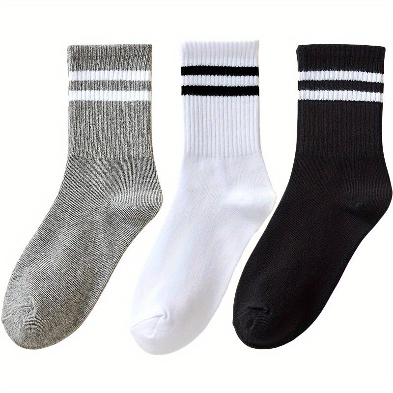 Casual Striped Socks for Autumn Winter Couple Women Men Socks