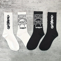 5 pairs Men's Funny Print Crew Socks for Basketball Sport Casual