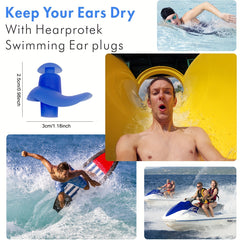4 Pairs Silicone Ear Plugs for Swimming & Water Activities