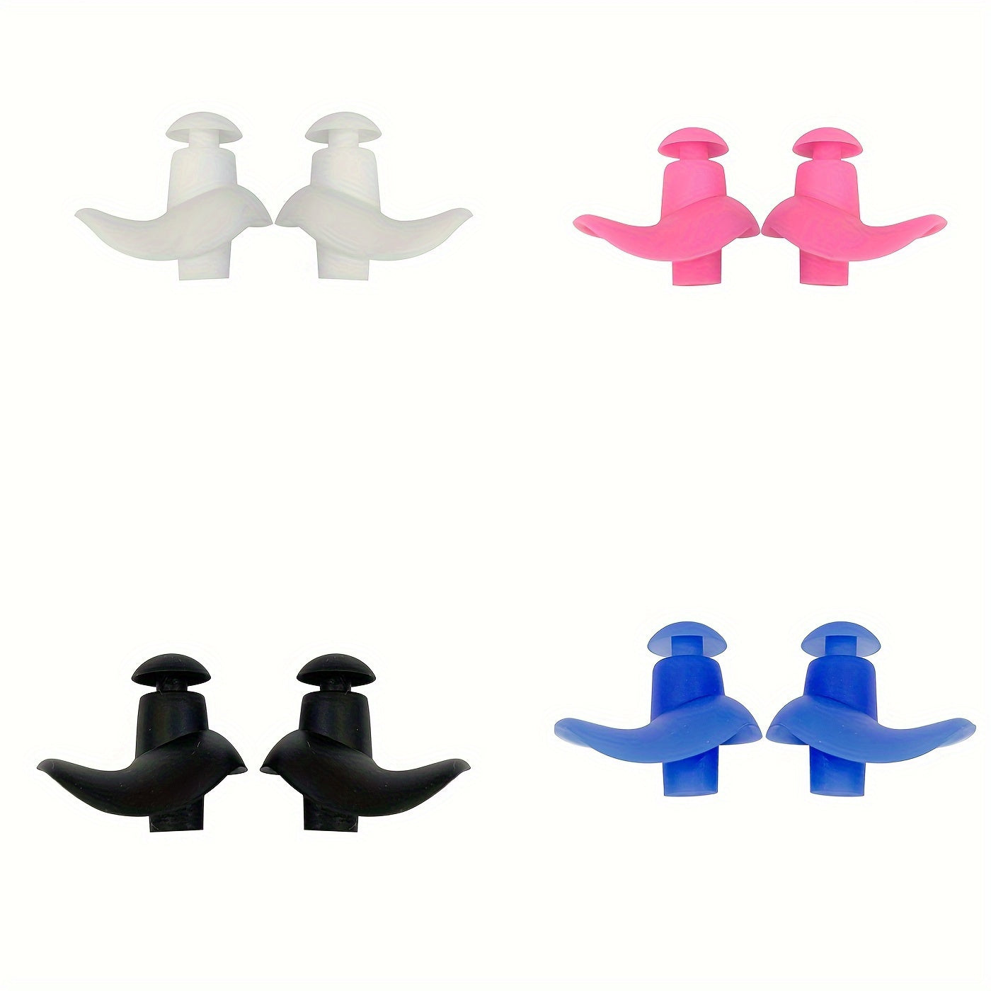 4 Pairs Silicone Ear Plugs for Swimming & Water Activities