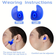 4 Pairs Silicone Ear Plugs for Swimming & Water Activities