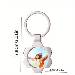 1pc A88 Series Blank Keychain Metal DIY Print Keychain Car Key Ornament