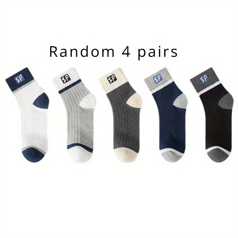 5 Pairs Men's Sweat Absorbing Breathable Sports Socks