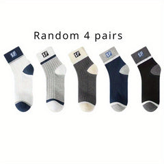 5 Pairs Men's Sweat Absorbing Breathable Sports Socks