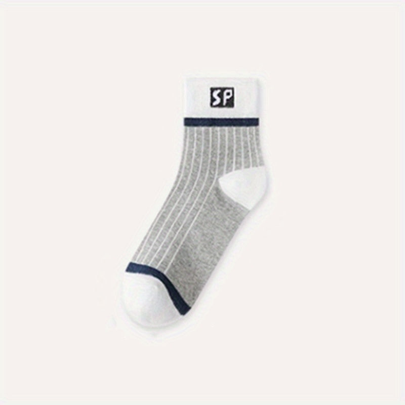 5 Pairs Men's Sweat Absorbing Breathable Sports Socks