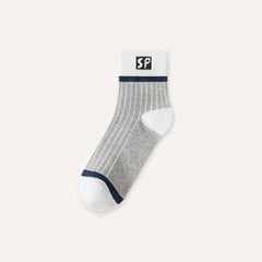 5 Pairs Men's Sweat Absorbing Breathable Sports Socks