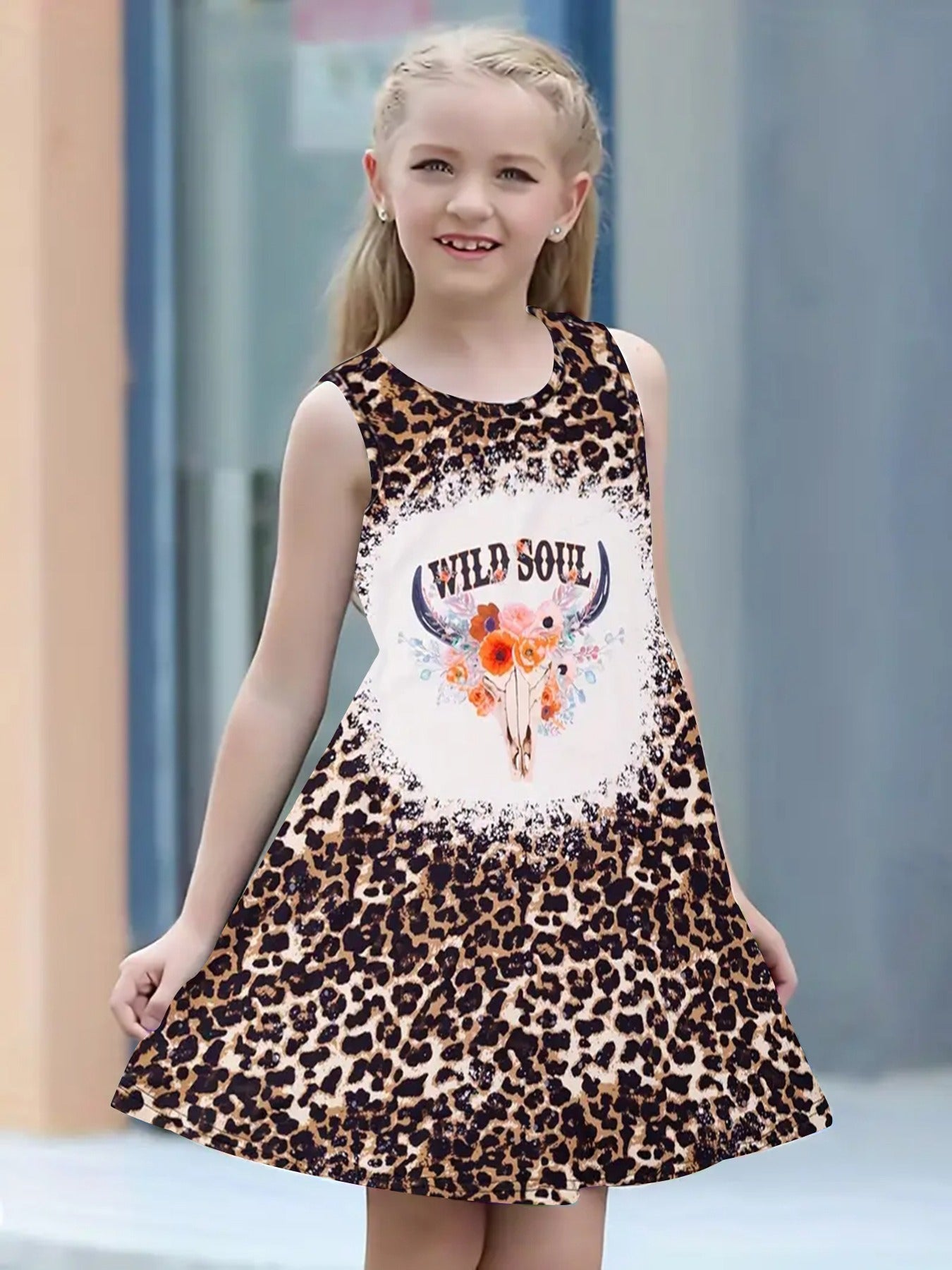 Girls American Flag Sleeveless Dress for Summer Independence Gift