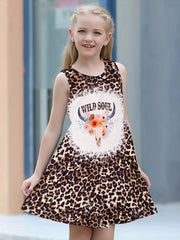 Girls American Flag Sleeveless Dress for Summer Independence Gift
