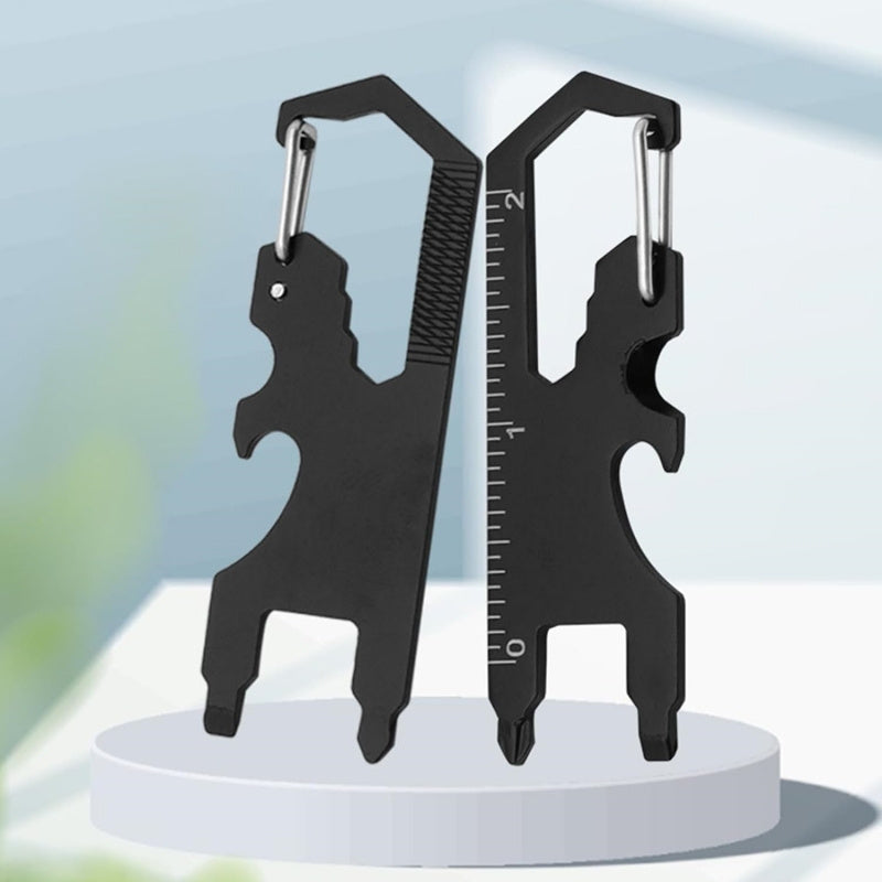2pcs Outdoor Card Tool Metal Keychain Multifunction Bottle Opener Hex Pendant