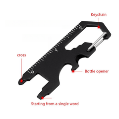 2pcs Outdoor Card Tool Metal Keychain Multifunction Bottle Opener Hex Pendant