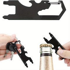 2pcs Outdoor Card Tool Metal Keychain Multifunction Bottle Opener Hex Pendant