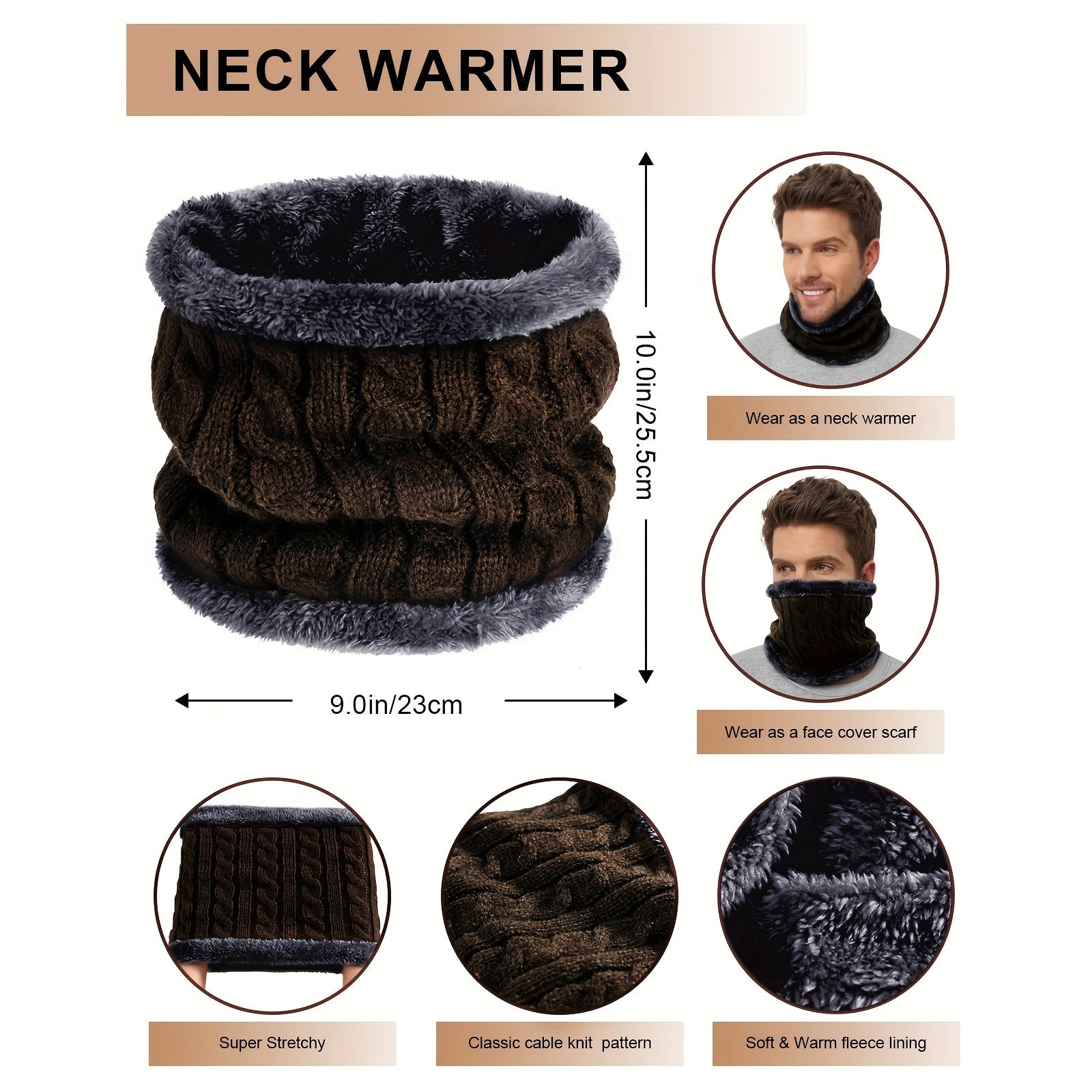 Stay Cozy In Style Winter Warmth Knitted Beanie Hat Neck Scarf Gloves Set