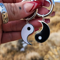 2pcs Yin & Yang Metal Keychain Bag Charms Accessories