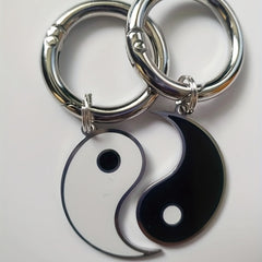 2pcs Yin & Yang Metal Keychain Bag Charms Accessories
