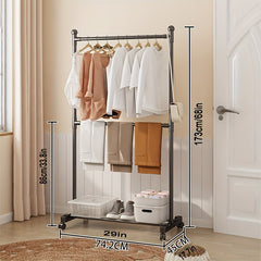 1pc Home Bedroom Clothes Rack Standing Removable Drying Rack Clothes Rack