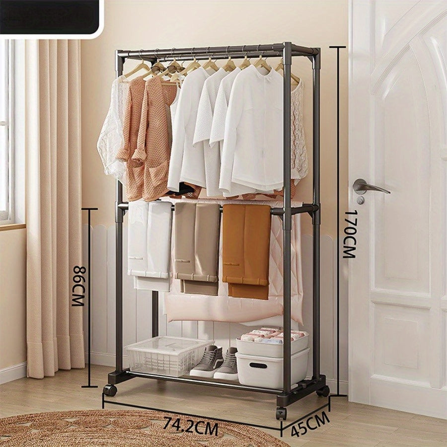 1pc Home Bedroom Clothes Rack Standing Removable Drying Rack Clothes Rack