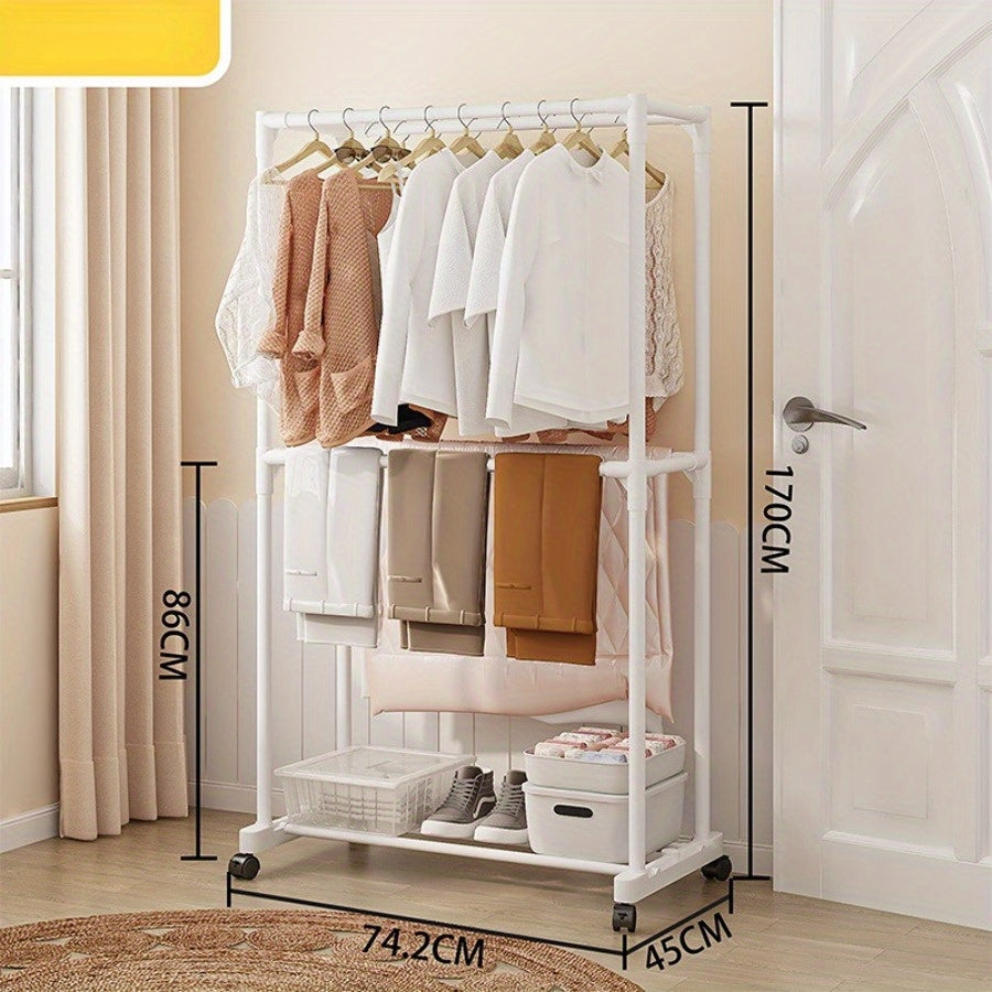 1pc Home Bedroom Clothes Rack Standing Removable Drying Rack Clothes Rack