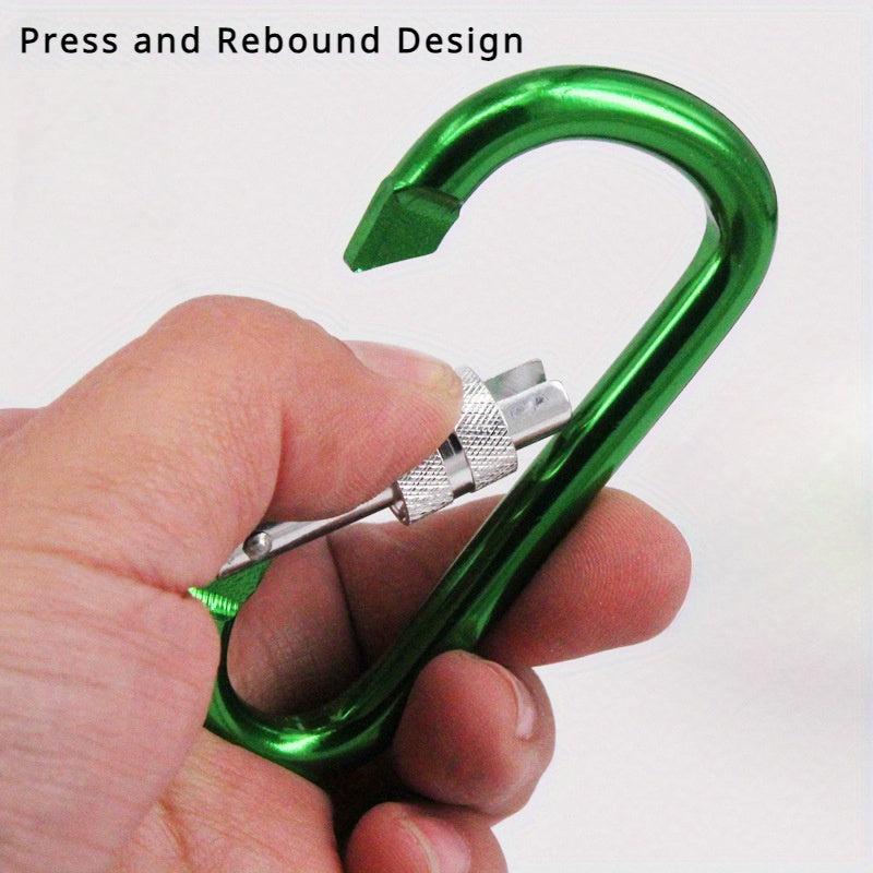 10pcs D type Lock Buckle Aluminum Alloy Bottle Hanging Hook For Camping
