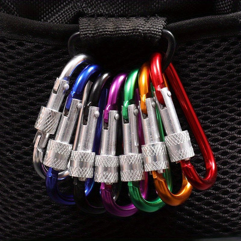 10pcs D type Lock Buckle Aluminum Alloy Bottle Hanging Hook For Camping