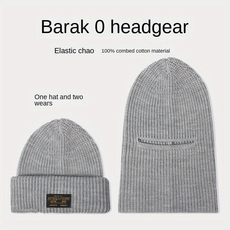 Winter Knitted Hat Balaclava 2 In 1 Cycling Beanie Hat